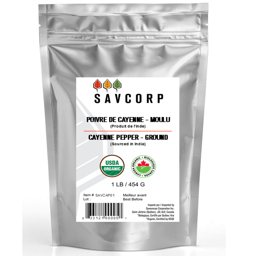 Piment de cayenne moulu biologique - Savcorp - Herbes et Épices Biologiques