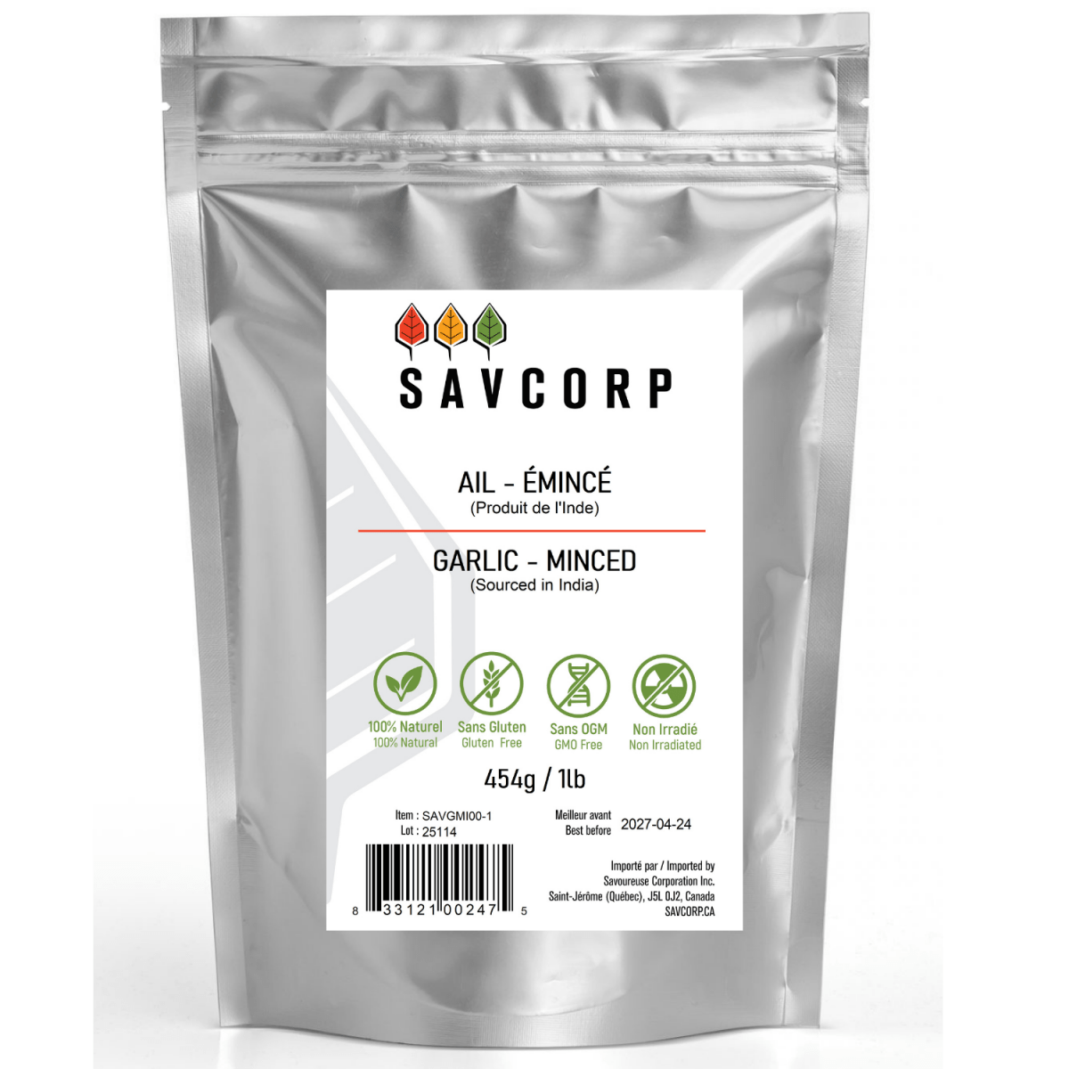 Ail émincé - Savcorp - Herbes et Épices