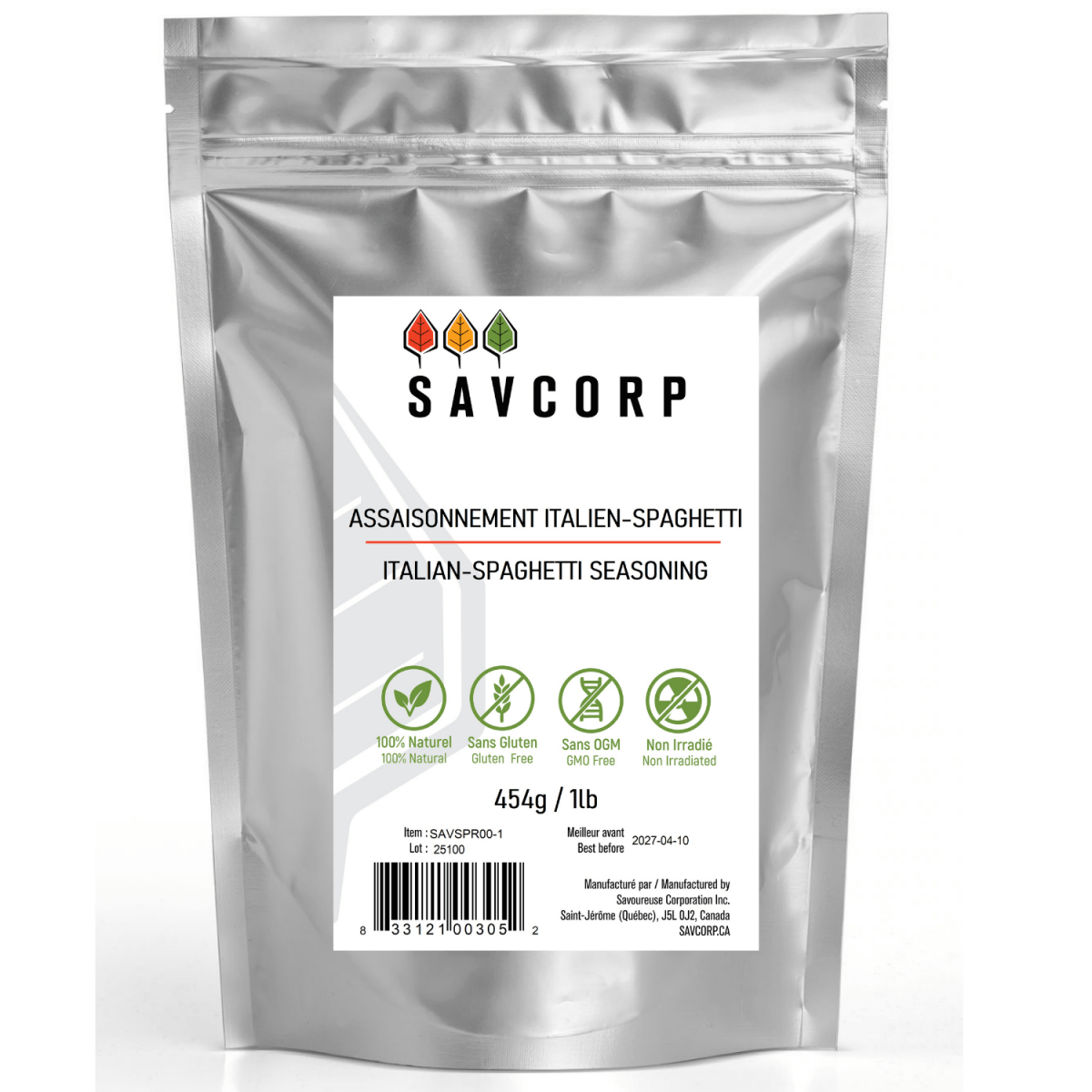 Assaisonnement à Spaghetti - Savcorp - Herbes et Épices