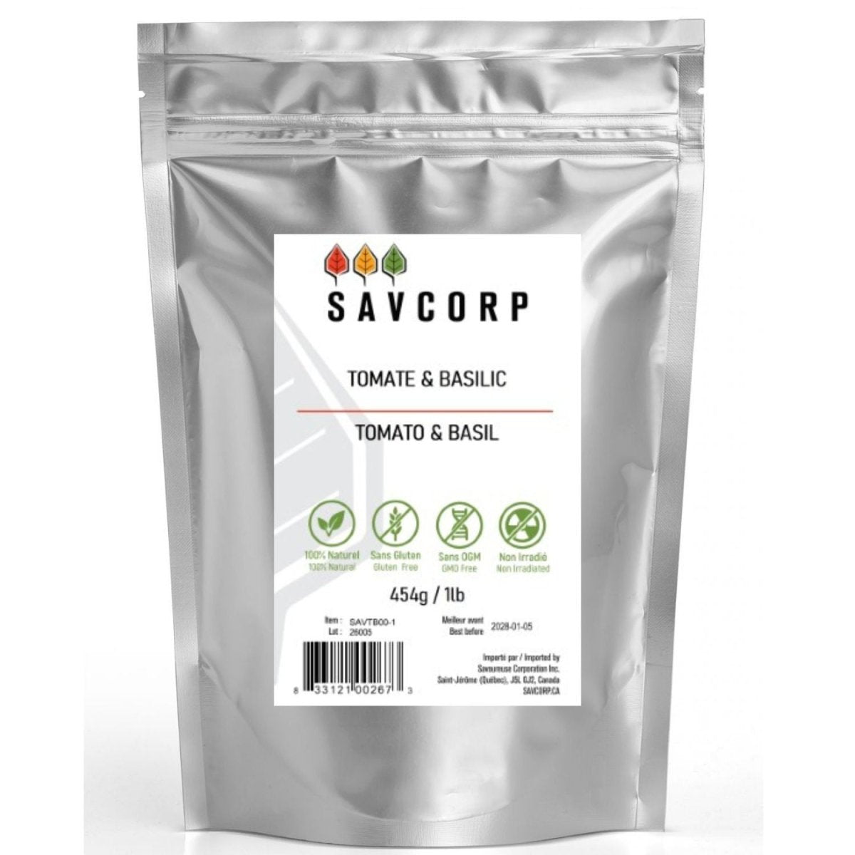 Assaisonnement Tomate Basilic - Savcorp - Herbes et Épices