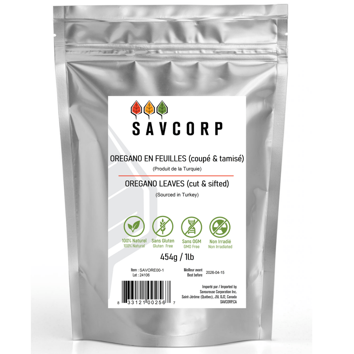 Origan (Coupé & Tamisé) - Savcorp - Herbes et Épices