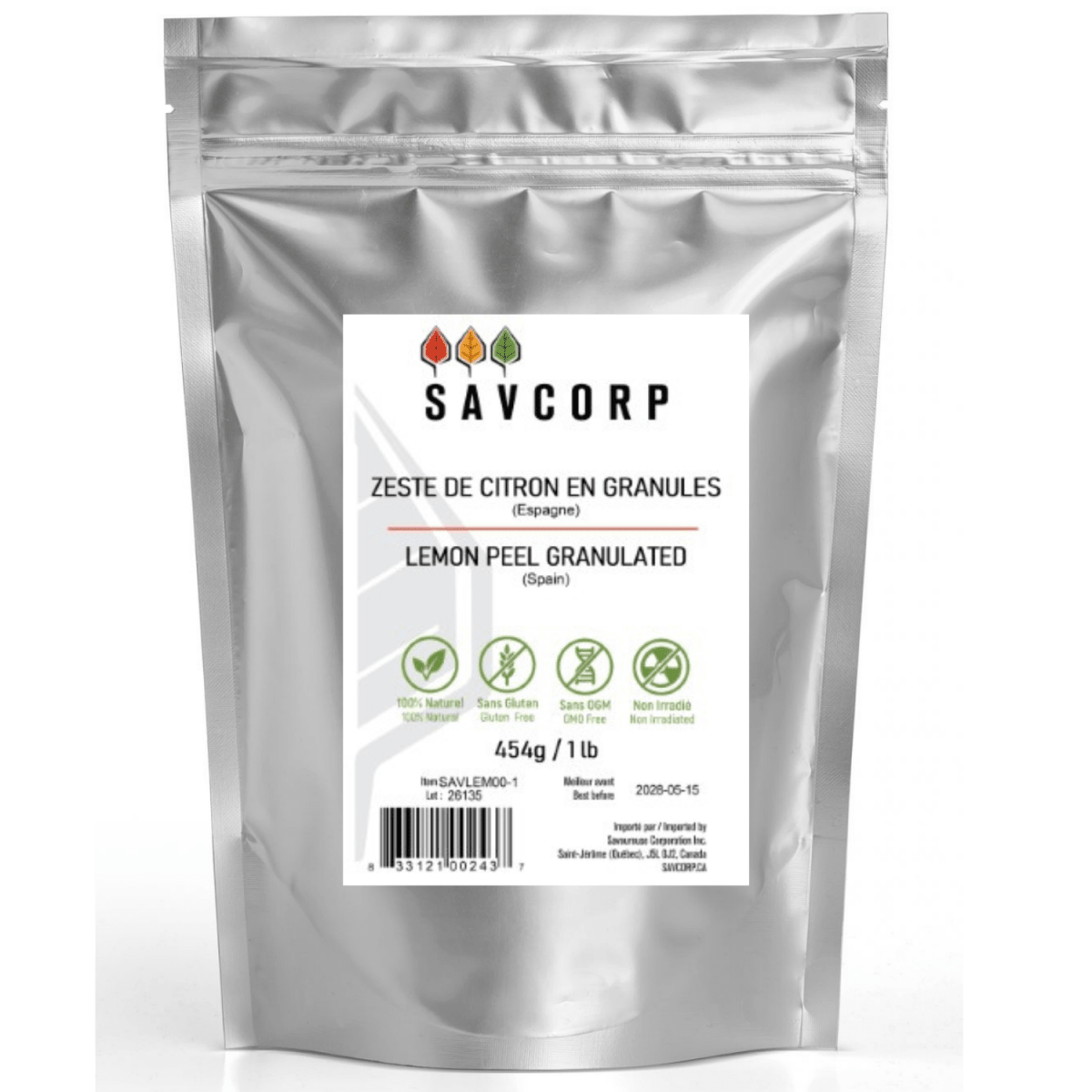Zeste de citron en granules - Savcorp - Herbes et Épices