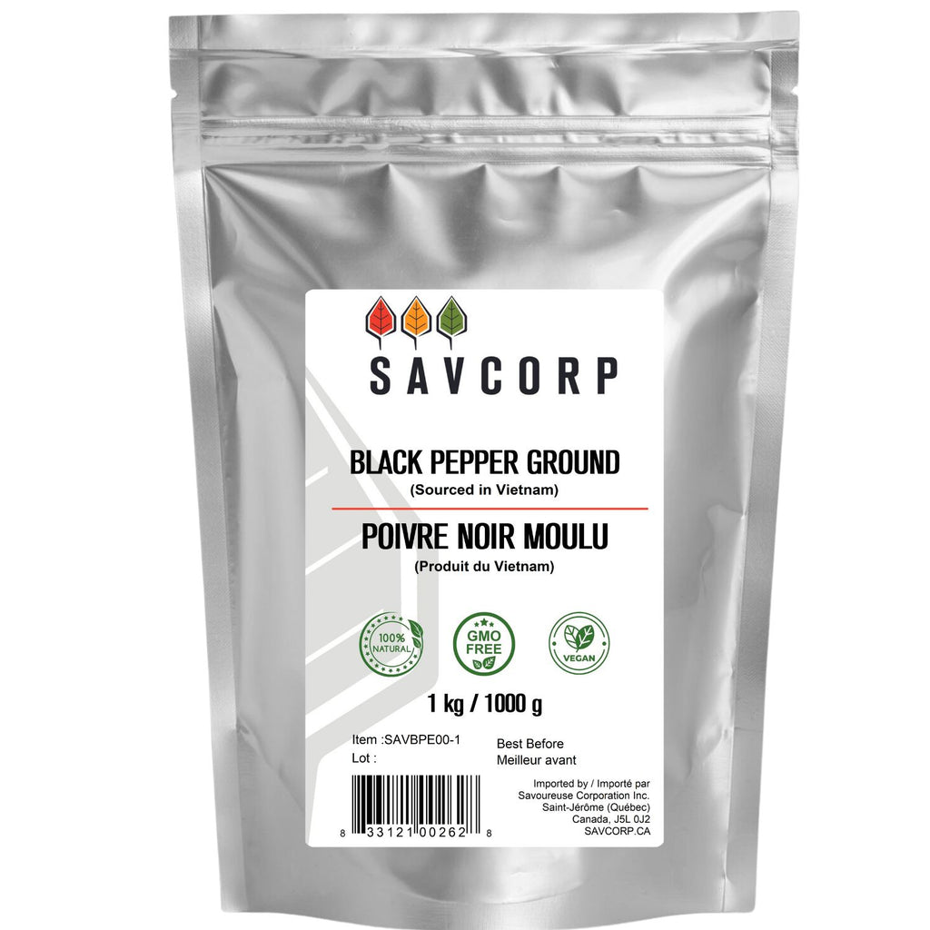 Ground organic black pepper