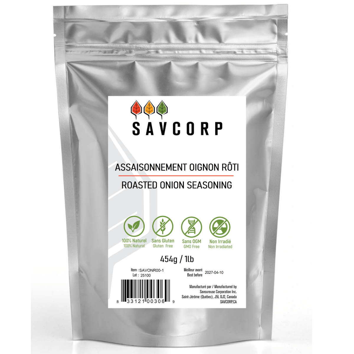 Assaisonnement oignon rôti - Savcorp - Herbes et Épices