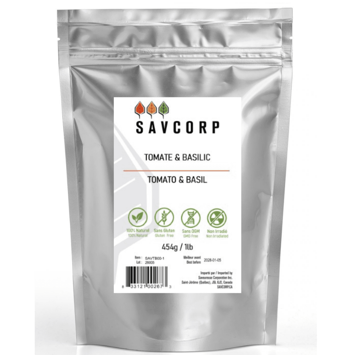 Assaisonnement Tomate Basilic - Savcorp - Herbes et Épices