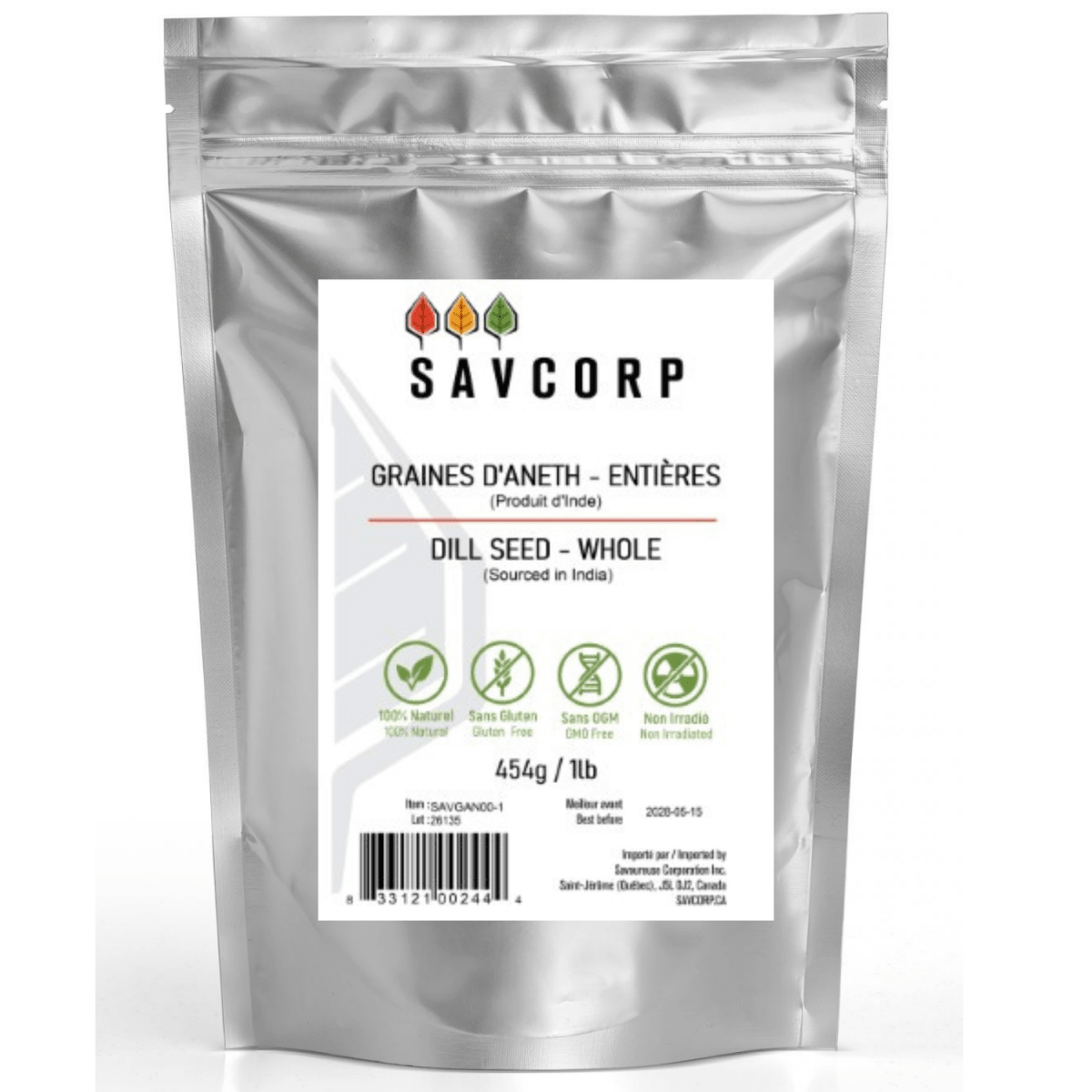 Graines d'aneth - Entières - Savcorp - Herbes et Épices