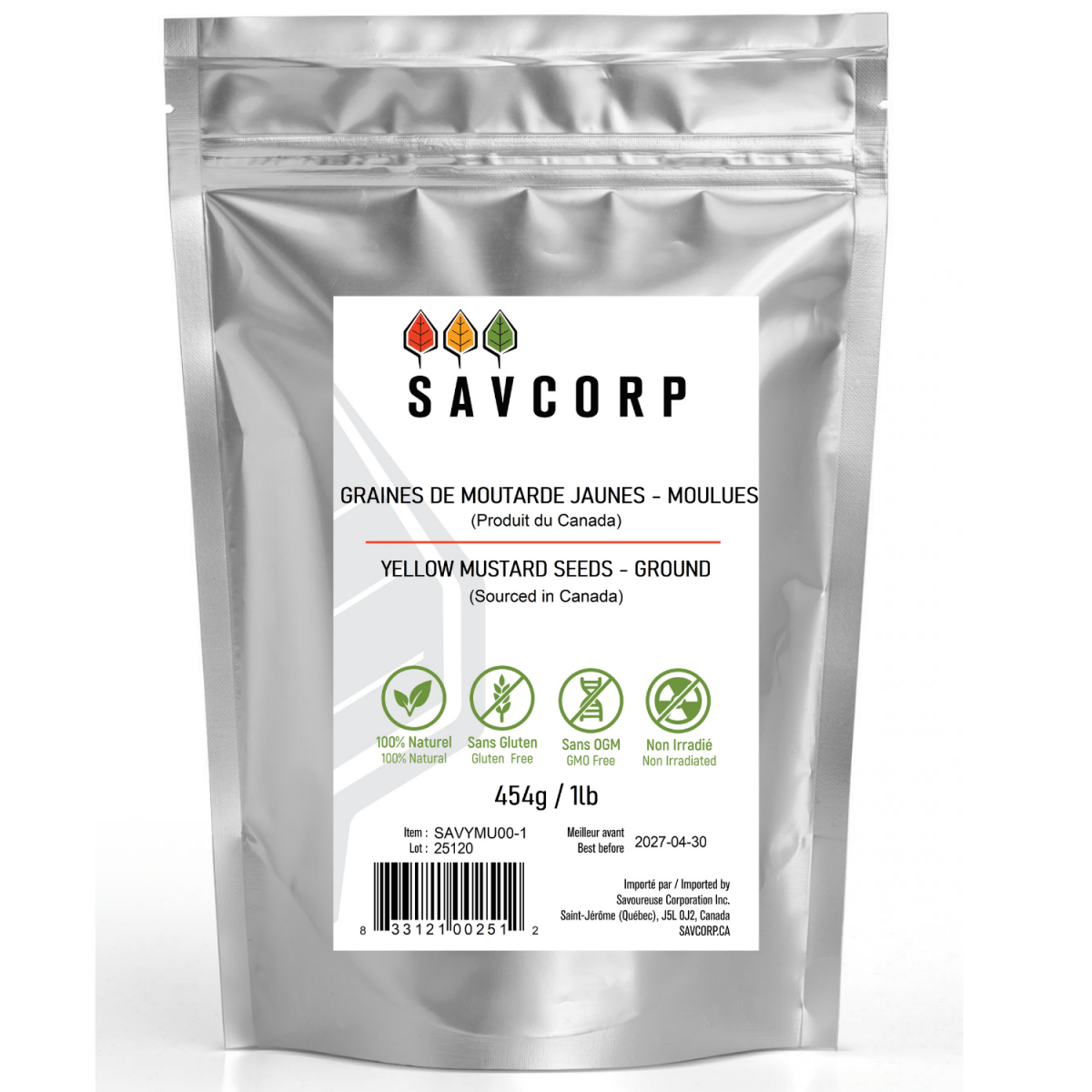 Moutarde jaune moulue - Savcorp - Herbes et Épices