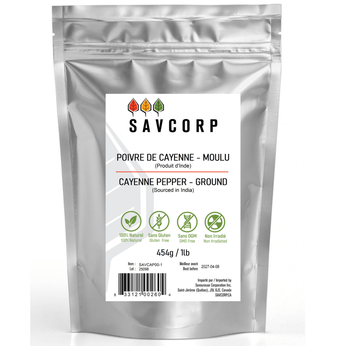 Piment de cayenne moulu - Savcorp - Herbes et Épices