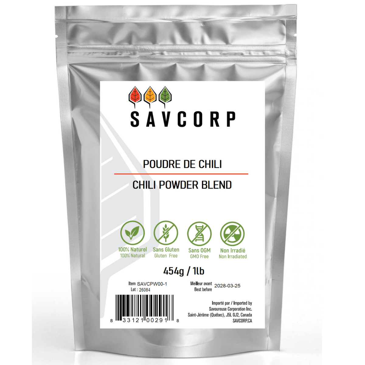 Poudre de chili - Assaisonment - Savcorp - Herbes et Épices