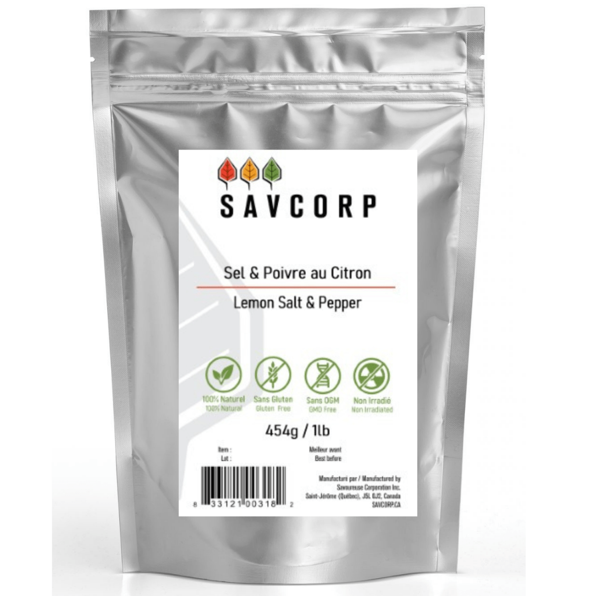 Sel & Poivre au Citron - Savcorp - Herbes et Épices