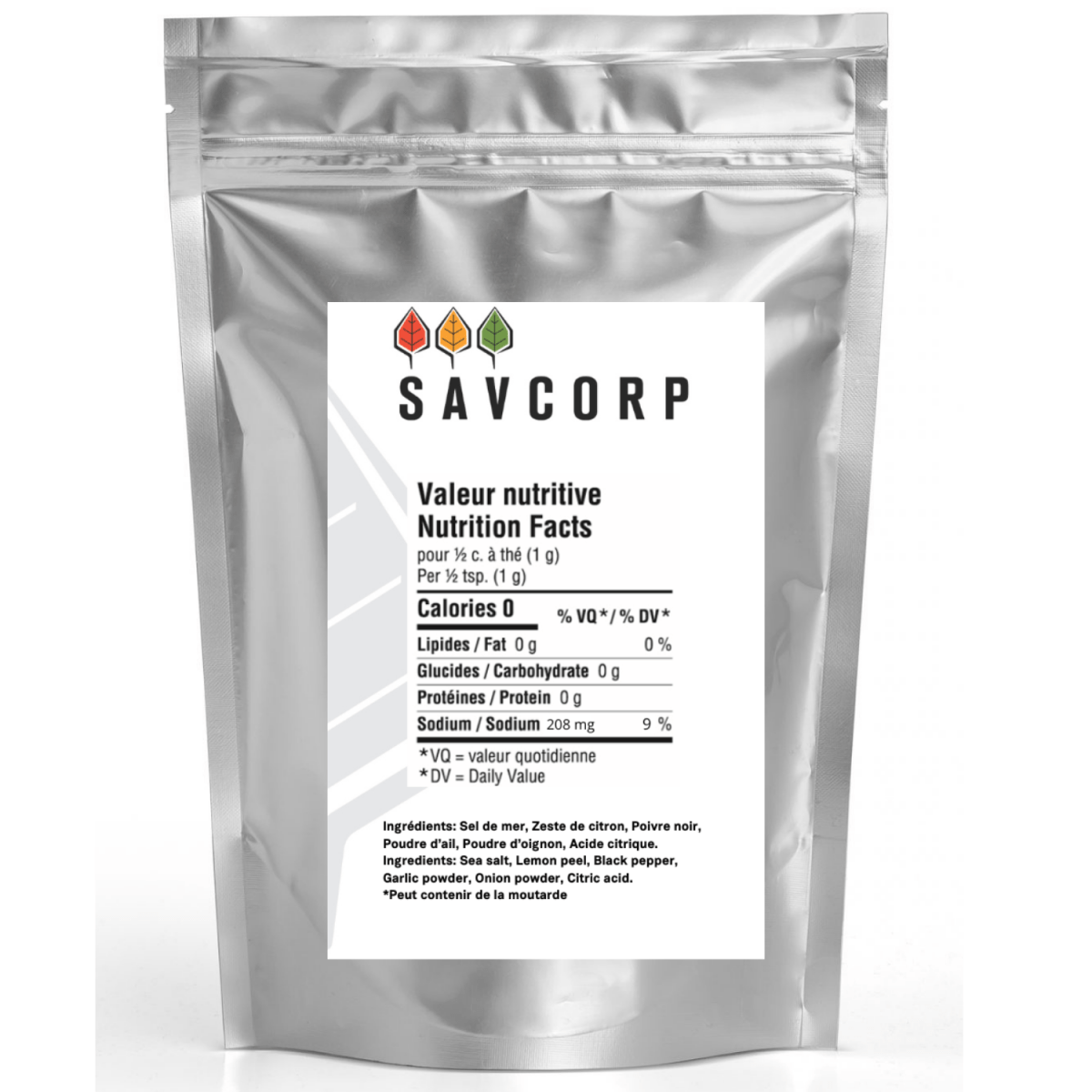 Sel & Poivre au Citron - Savcorp - Herbes et Épices