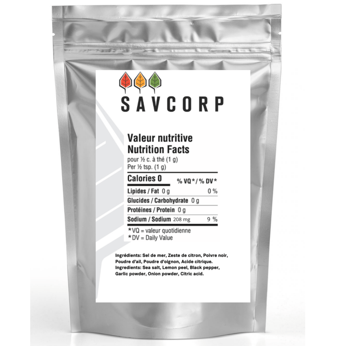 Sel & Poivre au Citron - Savcorp - Herbes et Épices