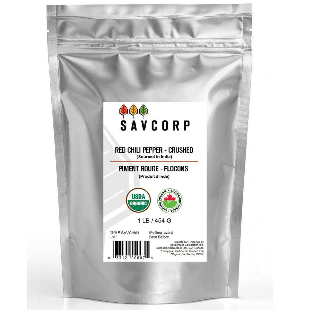 Piment rouge piquant biologique (Flocons) - Savcorp - Herbes et Épices Biologiques